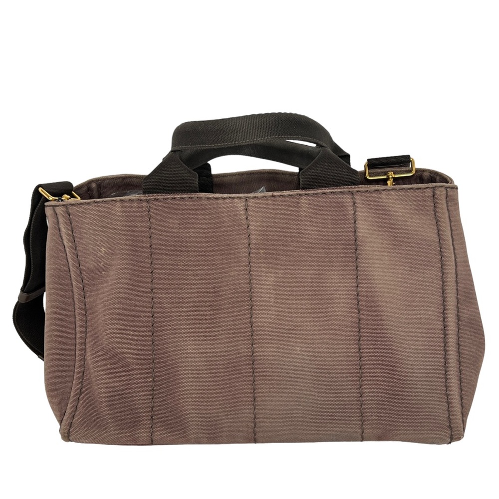 PRADA Canapa Brown Canvas Fabric Removable Crossbody Strap Tote Authentic Japan - Picture 14 of 16
